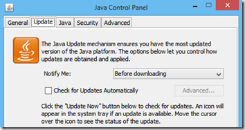 java update icon